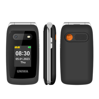 अच्छी कीमत UNIWA V202T काले पुराने व्यक्ति स्मार्ट फोन 1450mAh एसओएस बटन उच्च शक्ति ऑनलाइन