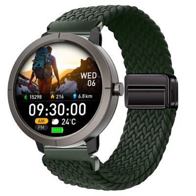 अच्छी कीमत DM76 स्पोर्ट स्मार्ट वॉच GPS अल्ट्रा-थिन 1.32'' AMOLED BT कॉल 50M वाटरप्रूफ कंपास हार्ट रेट ऑनलाइन