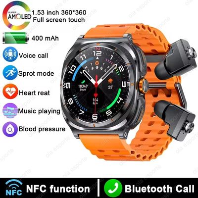 अच्छी कीमत GT98 हेडफ़ोन स्मार्ट वॉच, 1.53 इंच, ब्लूटूथ कॉल / NFC / हार्ट रेट सपोर्ट ऑनलाइन